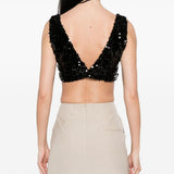 Top con paillettes in nero Philosophy Di Lorenzo Serafini - donna 