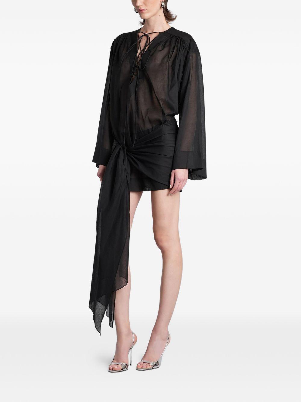 Abito mini indira con drapeggio in nero The andamane - donna 