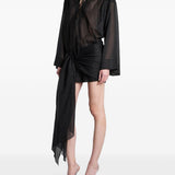 Abito mini indira con drapeggio in nero The andamane - donna 