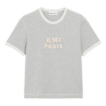 T-shirt con logo in grigio Ami paris - uomo 