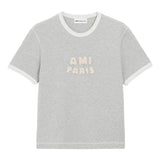 T-shirt con logo in grigio Ami paris - uomo 
