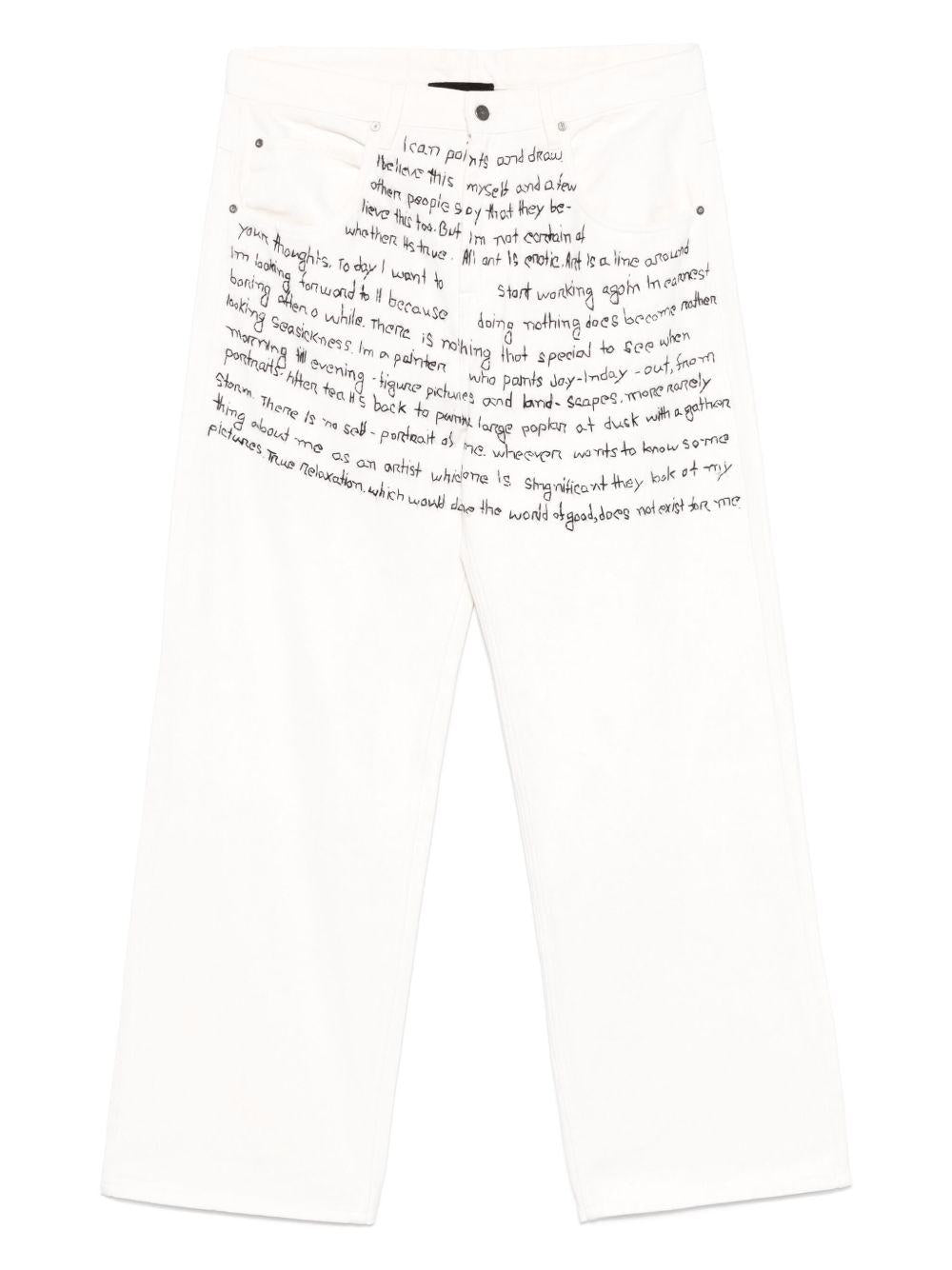 Jeans con ricamo in azzurro Glass Cypress - uomo 