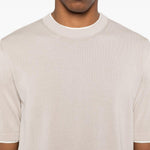 Maglione con scollo rotondo e rifiniture in beige Eleventy - uomo 