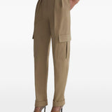 Pantaloni a vita alta cargo in beige 