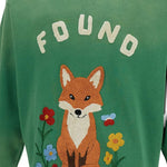 Felpa con ricamo in ciniglia in verde Found - unisex 