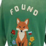 Felpa con ricamo in ciniglia in verde Found - unisex 