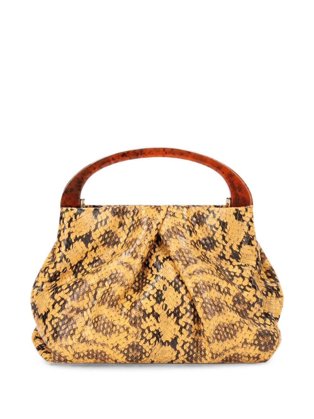 Borsa con stampa animalier in giallo 
