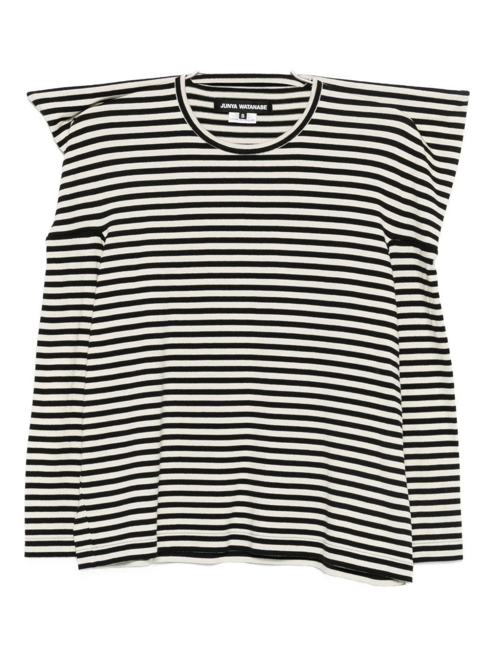 Top a righe con spalle oversize in bianco e nero Junya watanabe - donna 