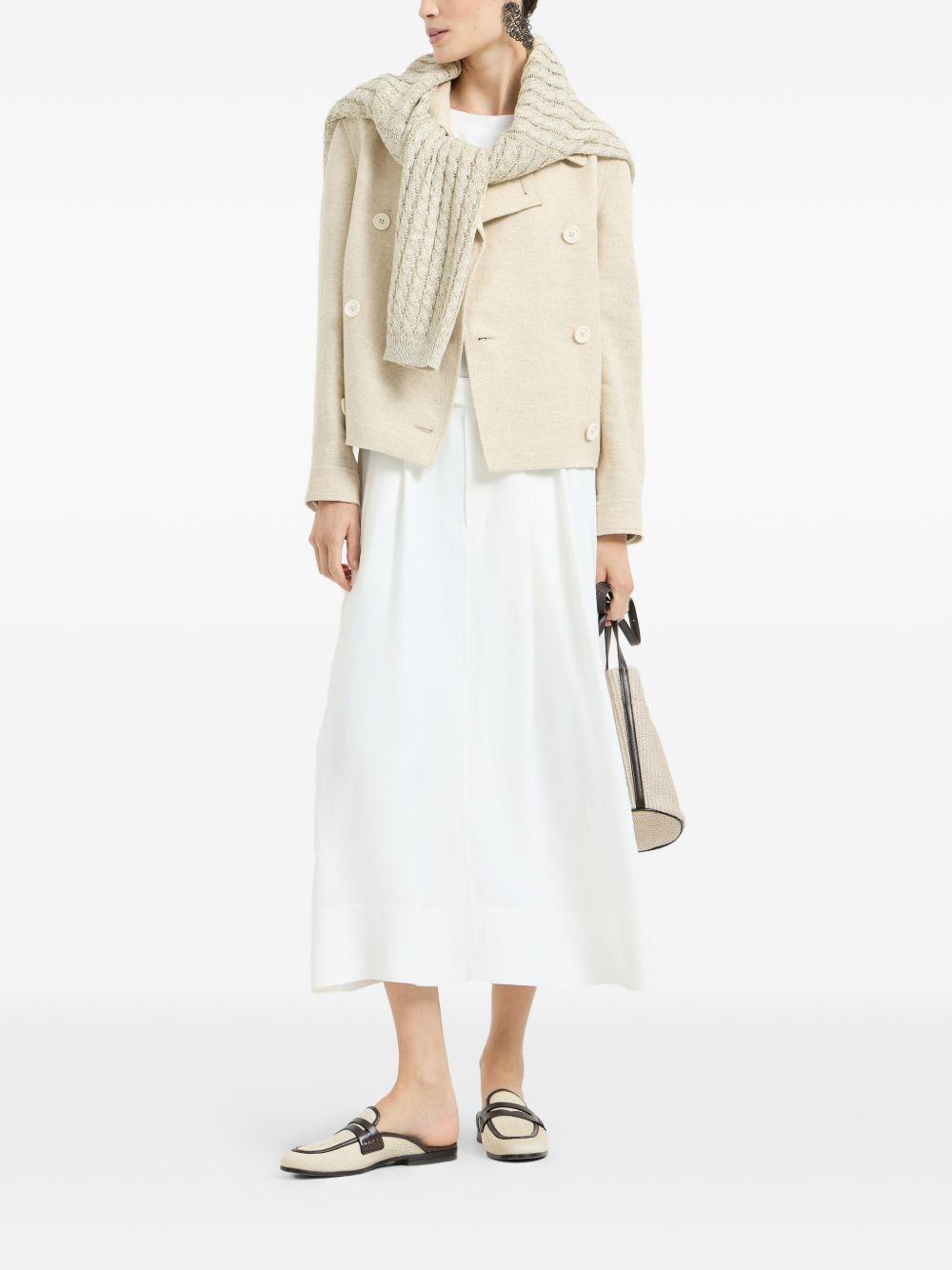 Caban crop con monile in beige Brunello Cucinelli - donna 