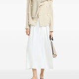 Caban crop con monile in beige Brunello Cucinelli - donna 