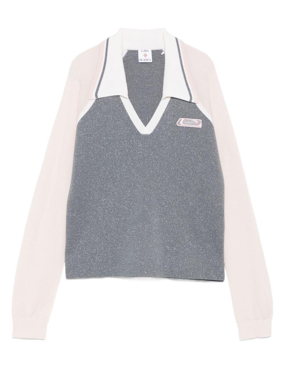 Polo con logo in grigio Casablanca - donna 