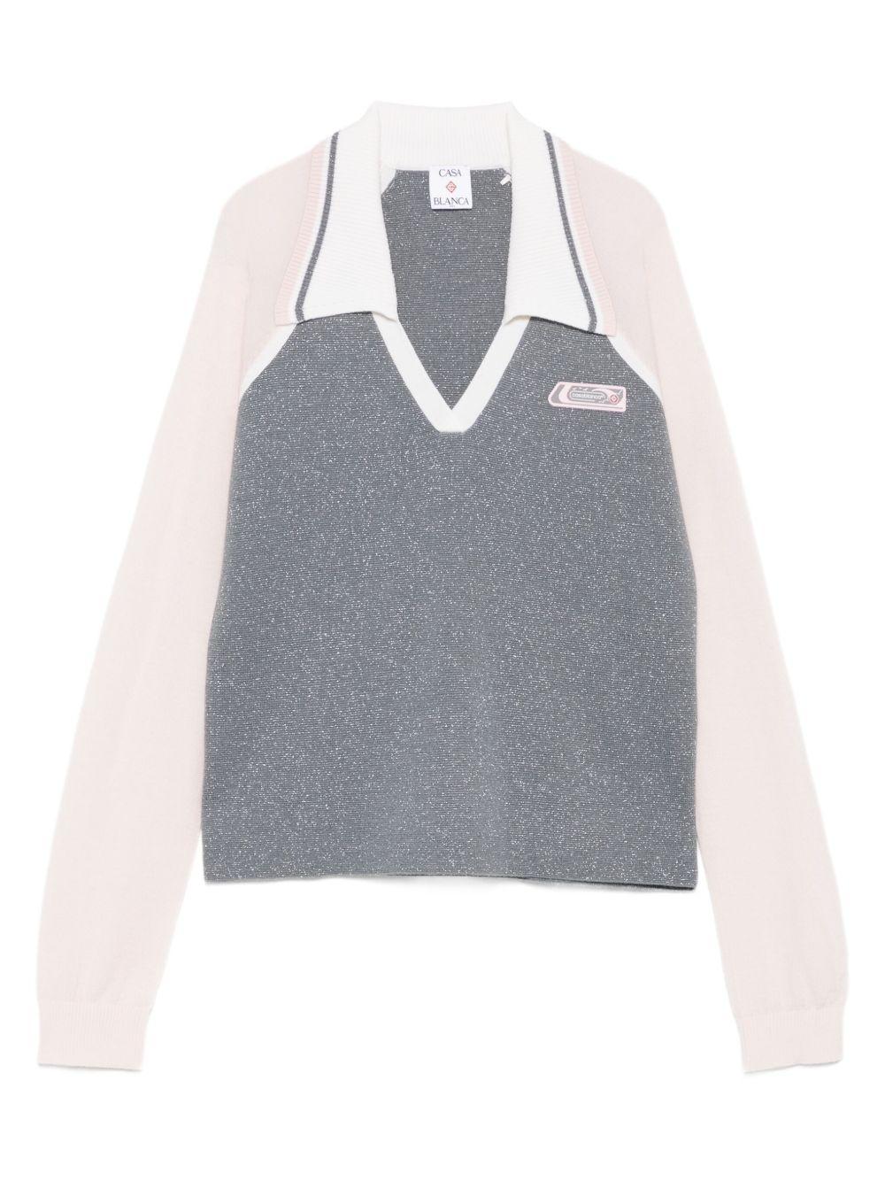Polo con logo in grigio Casablanca - donna 
