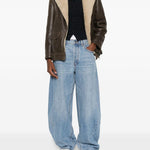Giacca in pelle con zip in marrone Salvatore santoro - donna 