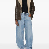 Giacca in pelle con zip in marrone Salvatore santoro - donna 