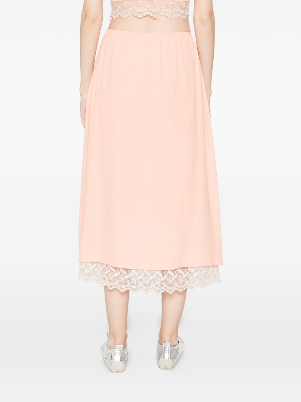 Gonna midi con orlo in pizzo rosa Simone Rocha - donna 