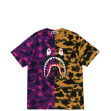 T-shirt in cotone con stampa mimetica in viola A bathing ape - uomo 