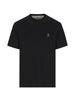 T-shirt con logo ricamato in nero Brunello cucinelli - uomo