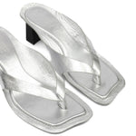 Sandali metallizzati in argento Mm6 maison margiela - donna 