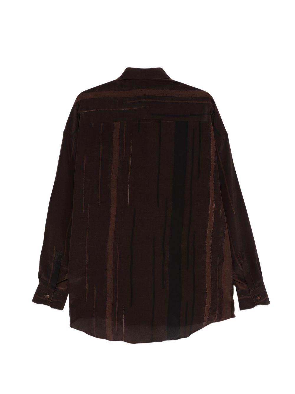 Camicia valentino con righe verticali in marrone costumein - uomo 