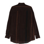 Camicia valentino con righe verticali in marrone costumein - uomo 