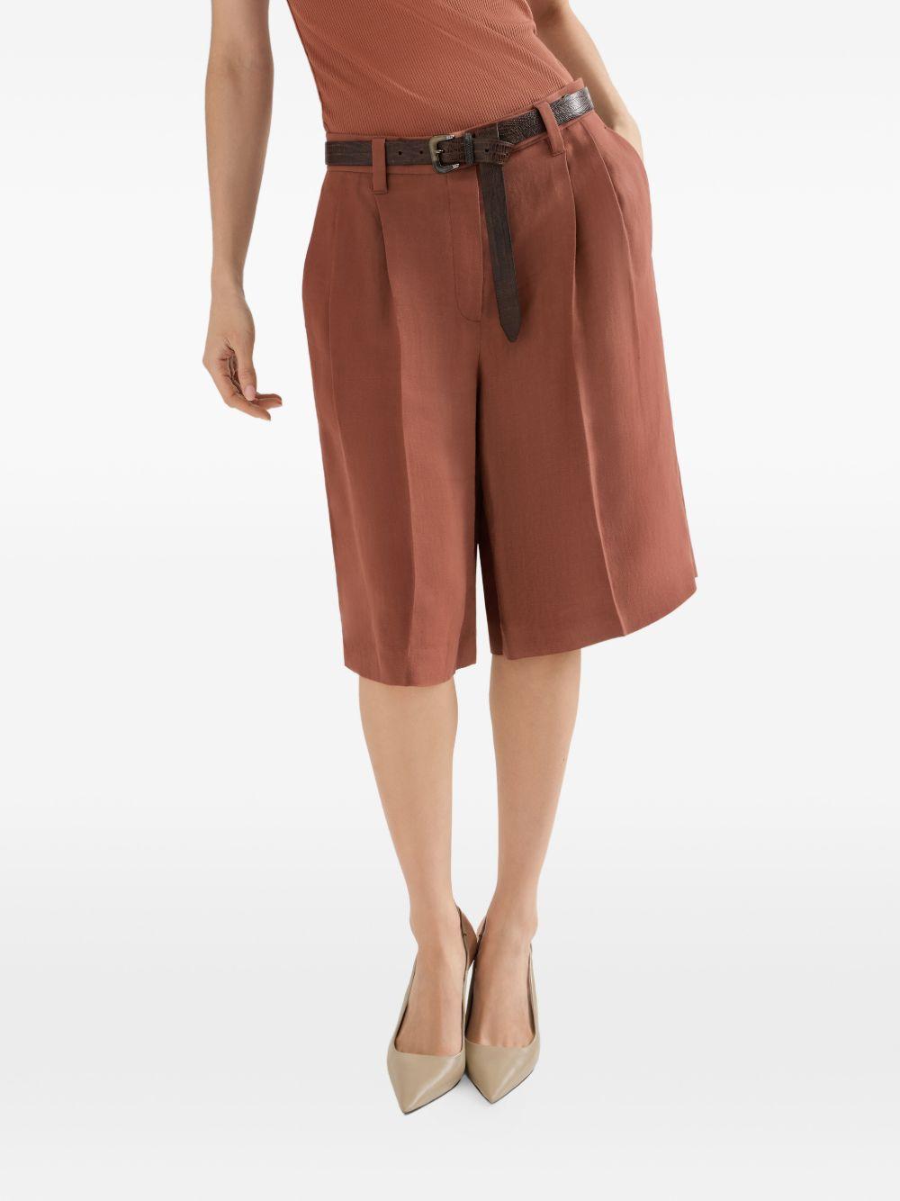 Shorts con chiusura nascosta in arancione Brunello cucinelli - donna 