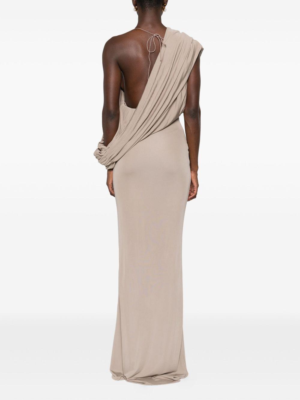Abito monospalla drappeggiato in beige Christopher esber - donna 