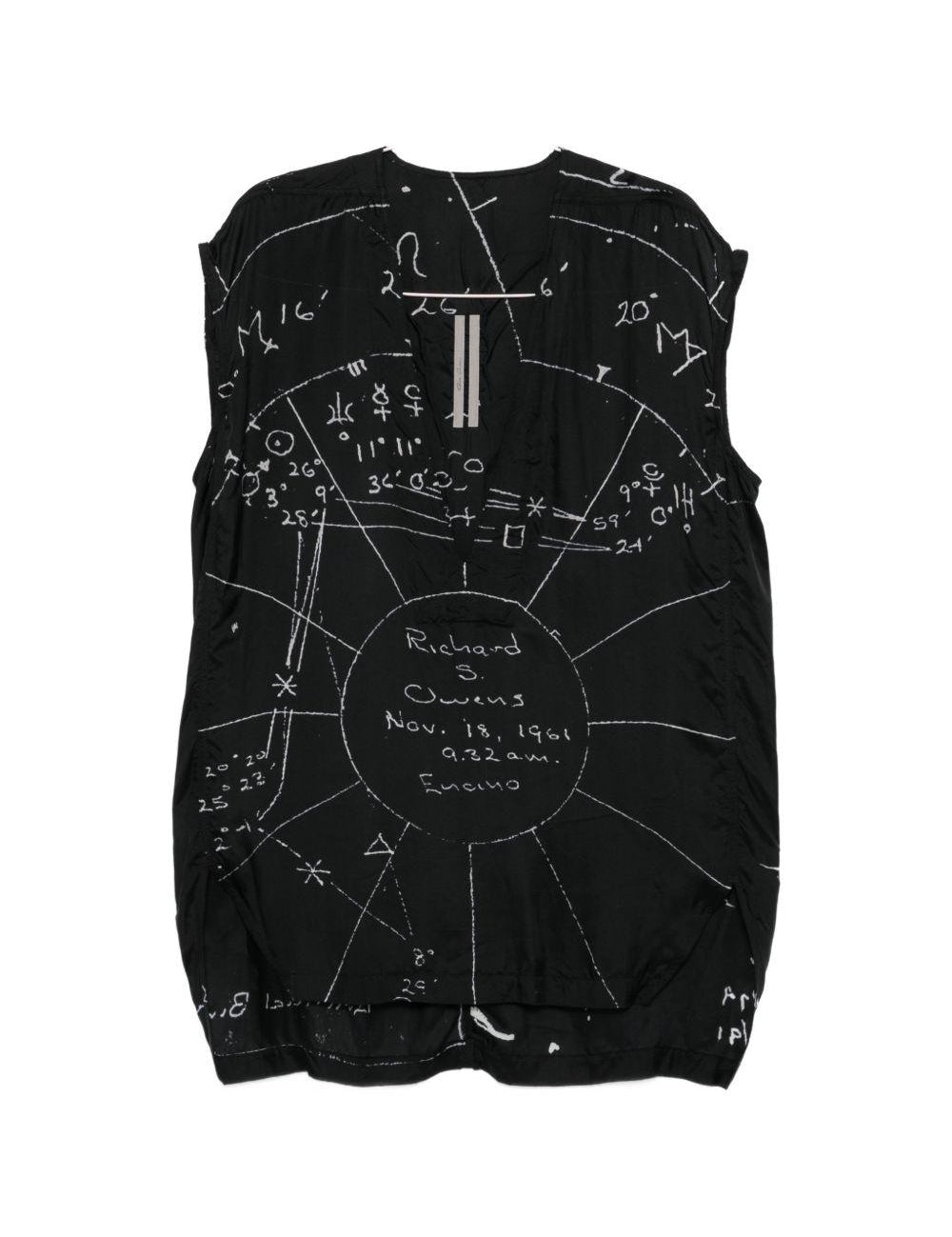 Top con stampa grafica in nero Rick owens - uomo 