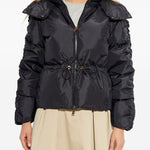 Piumino Louviere con cappuccio in nero Moncler - donna 
