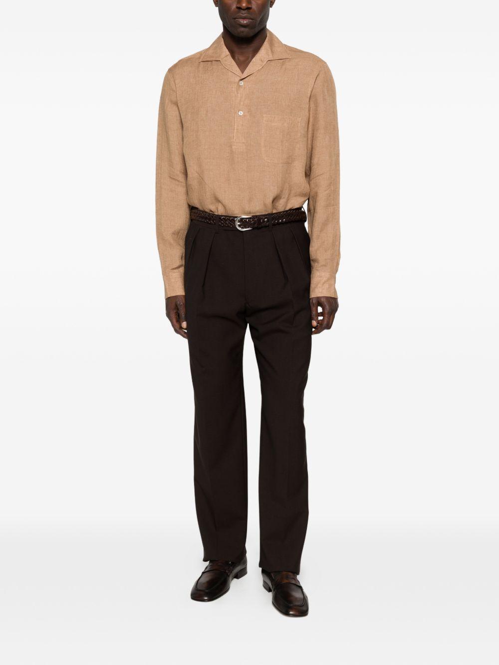 Camicia con taschino in marrone terra Lardini - uomo 
