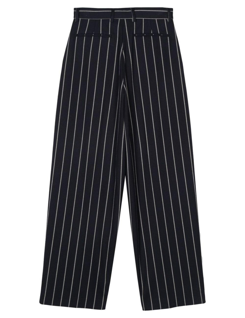 Pantaloni gessati taglio sartoriale in blu Giuseppe Di Morabito - donna 
