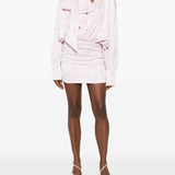 Abito corto a fiori jacquard in rosa Rotate - donna 
