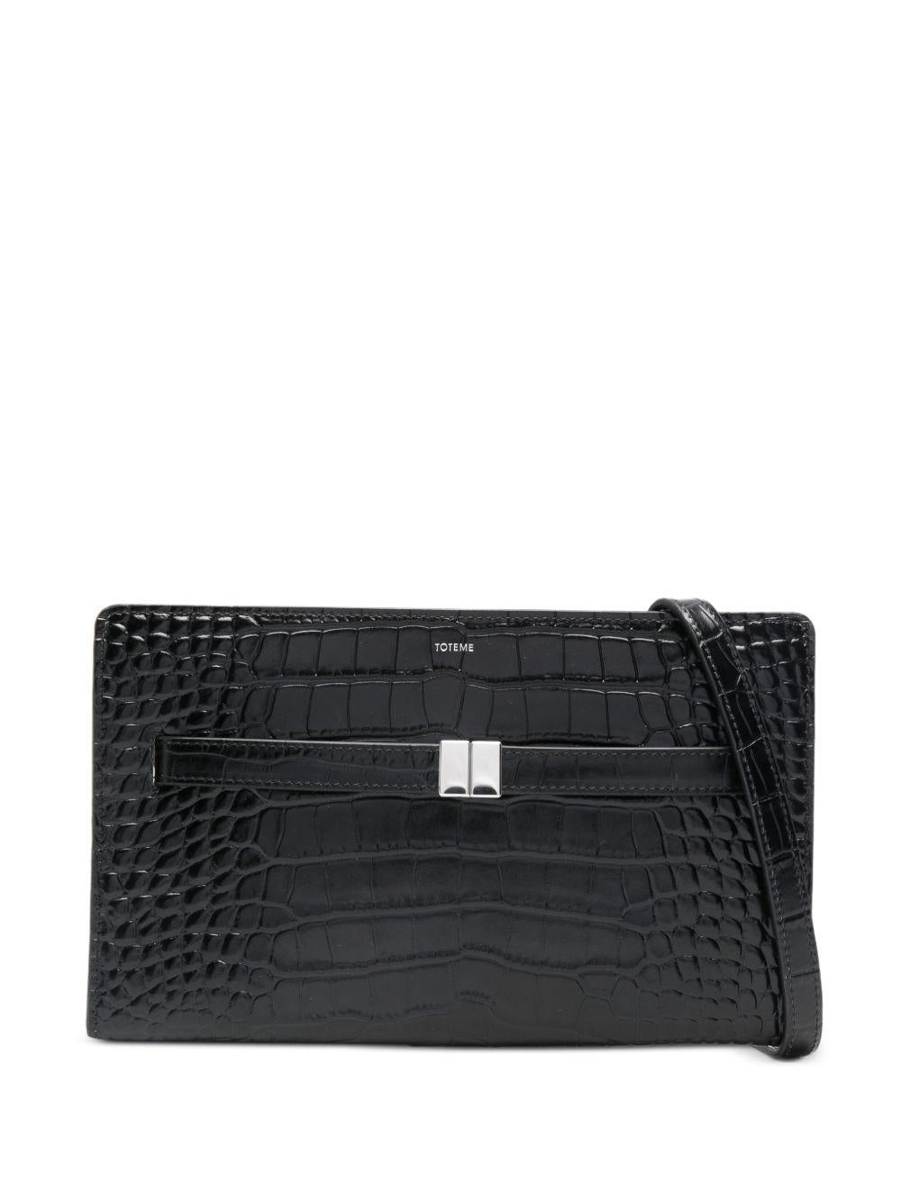 Borsa a tracolla con logo in nero 