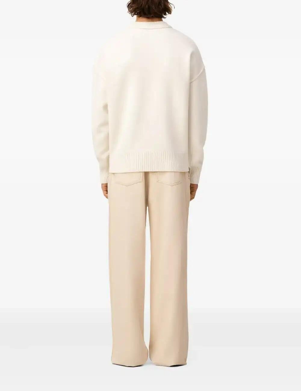 Maglione con logo in avorio Ami Paris - unisex 
