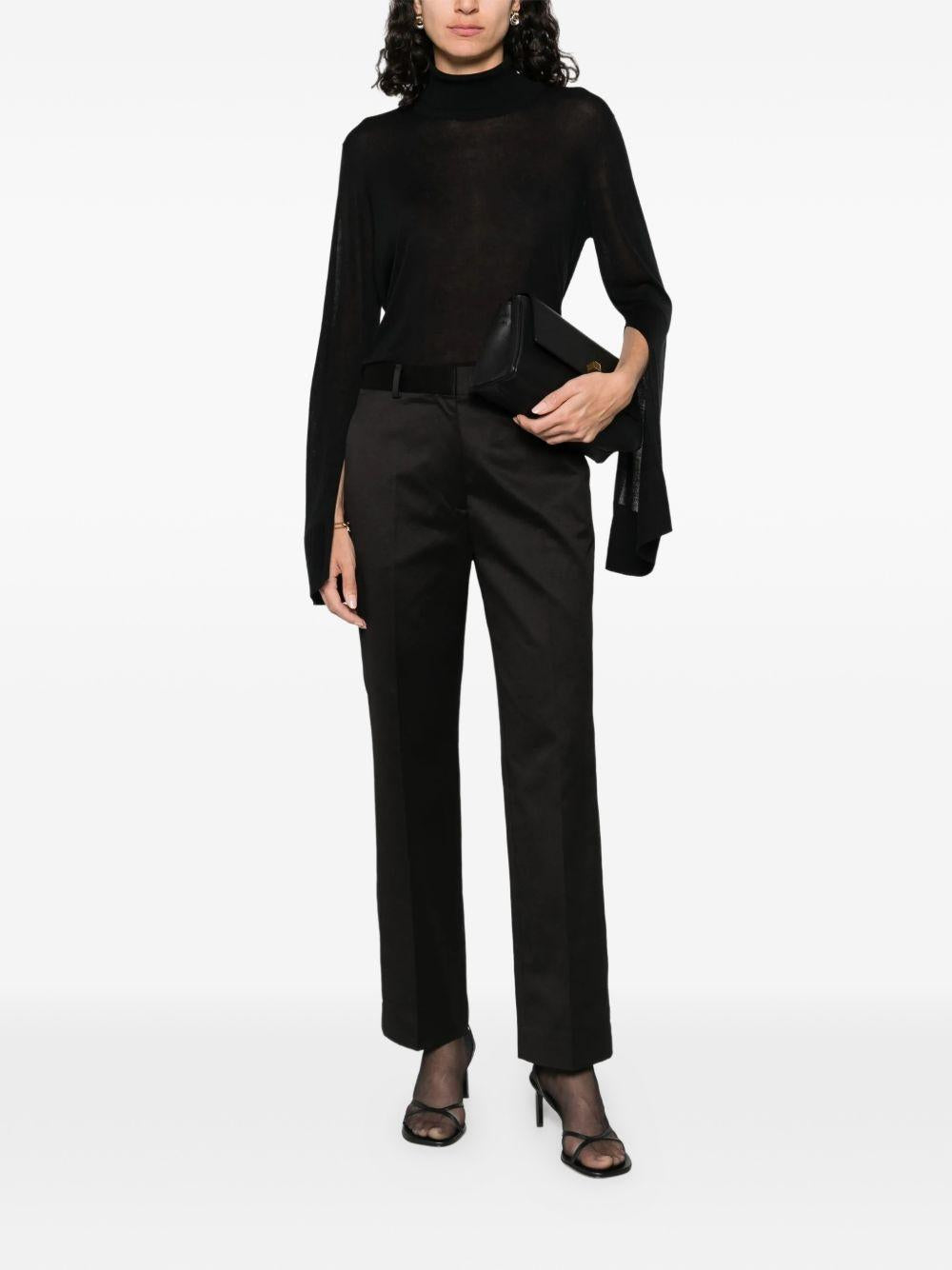 Maglione a collo alto con spacchi in nero Toteme - donna 