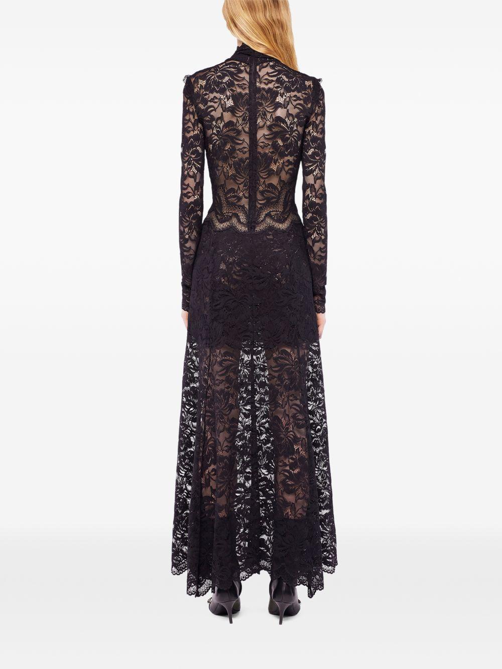 Abito lungo in pizzo nero Rabanne - donna 