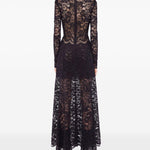 Abito lungo in pizzo nero Rabanne - donna 