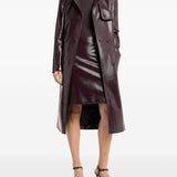 Trench a doppio petto in vinile in bordeaux Courrèges - donna 