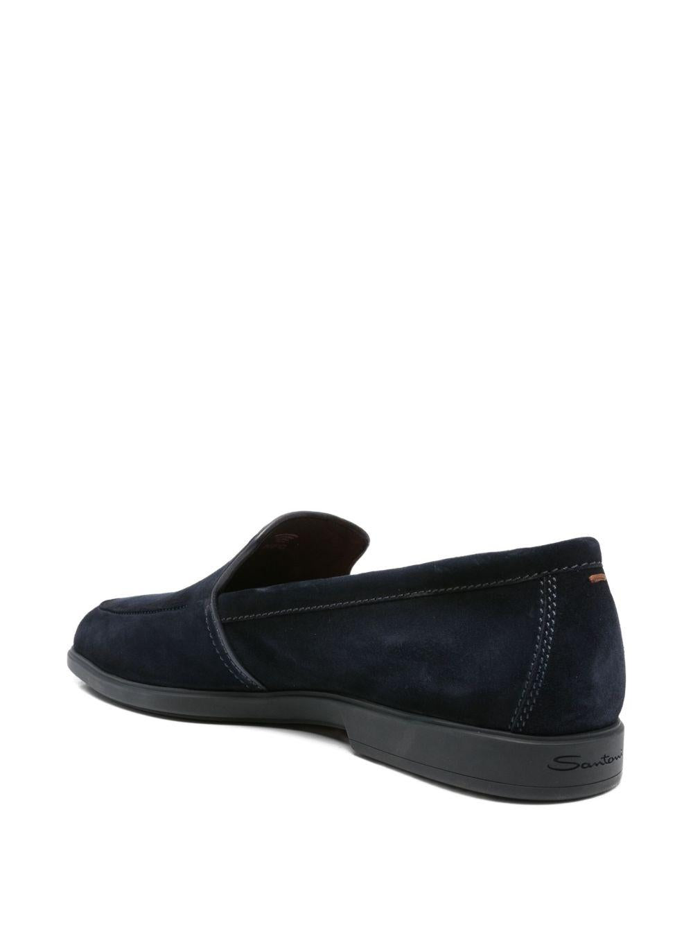 Mocassini in pelle scamosciata in blu Santoni - uomo 