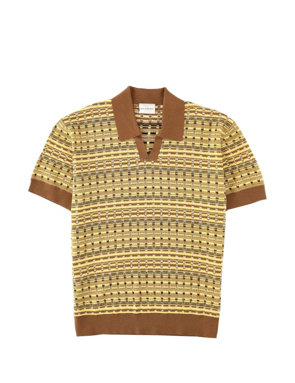 Polo con scollo a V in giallo Drole de monsieur - uomo 
