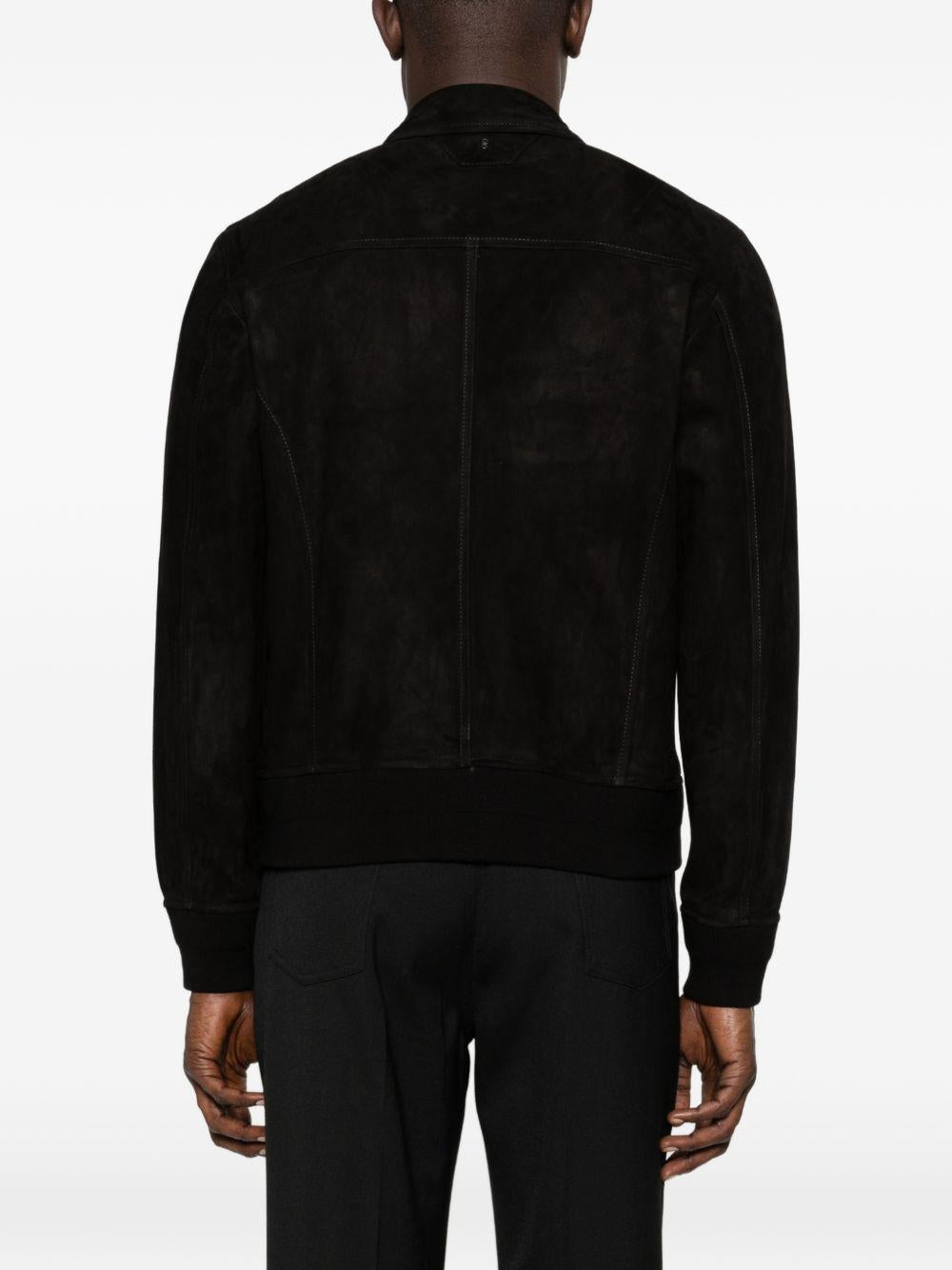 Giacca in pelle scamosciata in nero Salvatore santoro - uomo 