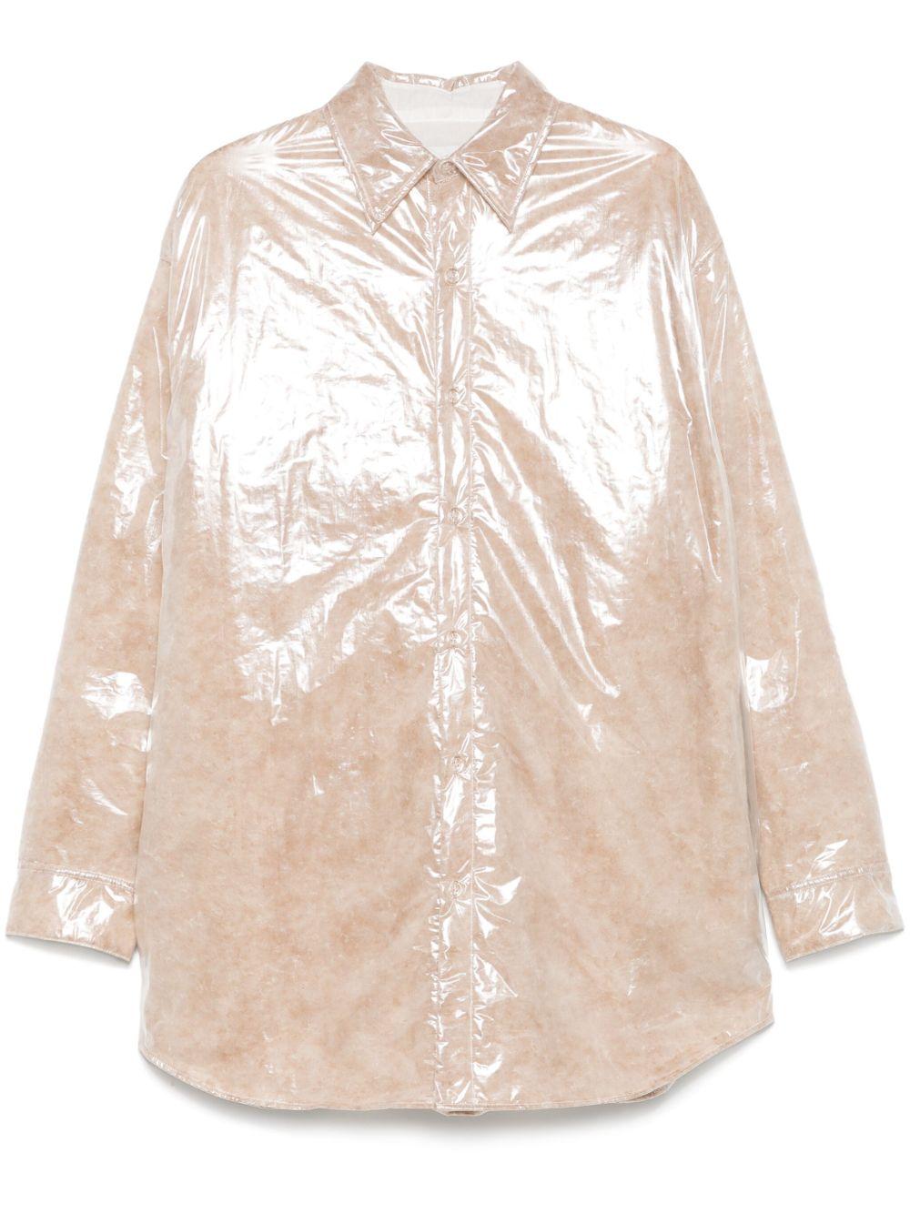 Camicia imbottita con finitura lucida carton tris in beige Dries van noten - uomo 