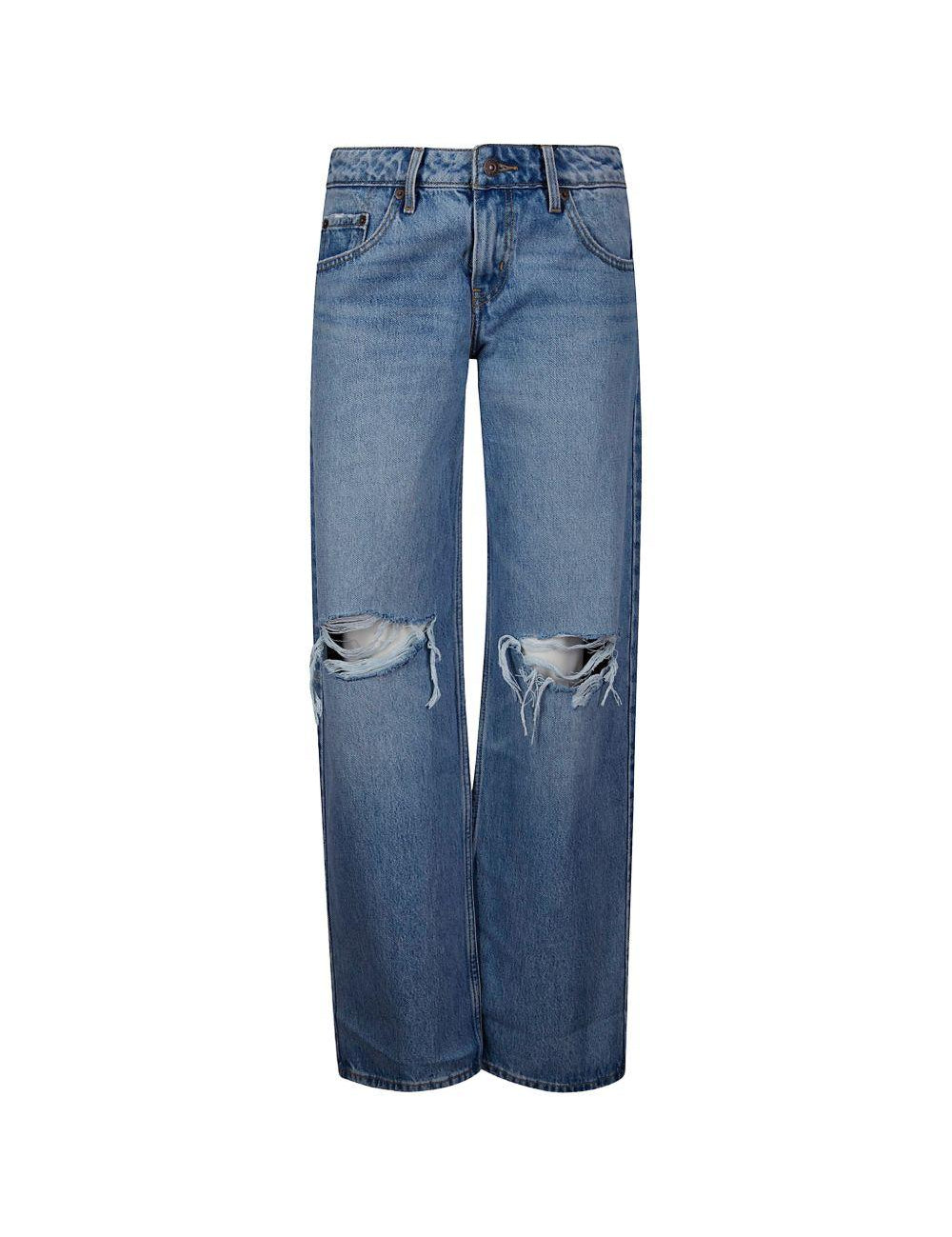 Jeans a cinque tasche con effetto vissuto in blu Levi's - donna 