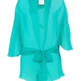 Top in seta in blu Alberta ferretti - donna 