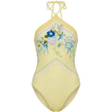 Costume da bagno con stampa floreale  in giallo Self-portrait - donna 
