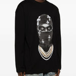 Felpa girocollo Mask Crosses in nero Ih nom uh nit - uomo 
