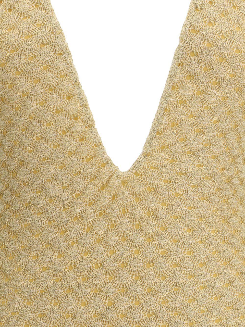 Costume da bagno con scollo a V in oro Missoni - donna 