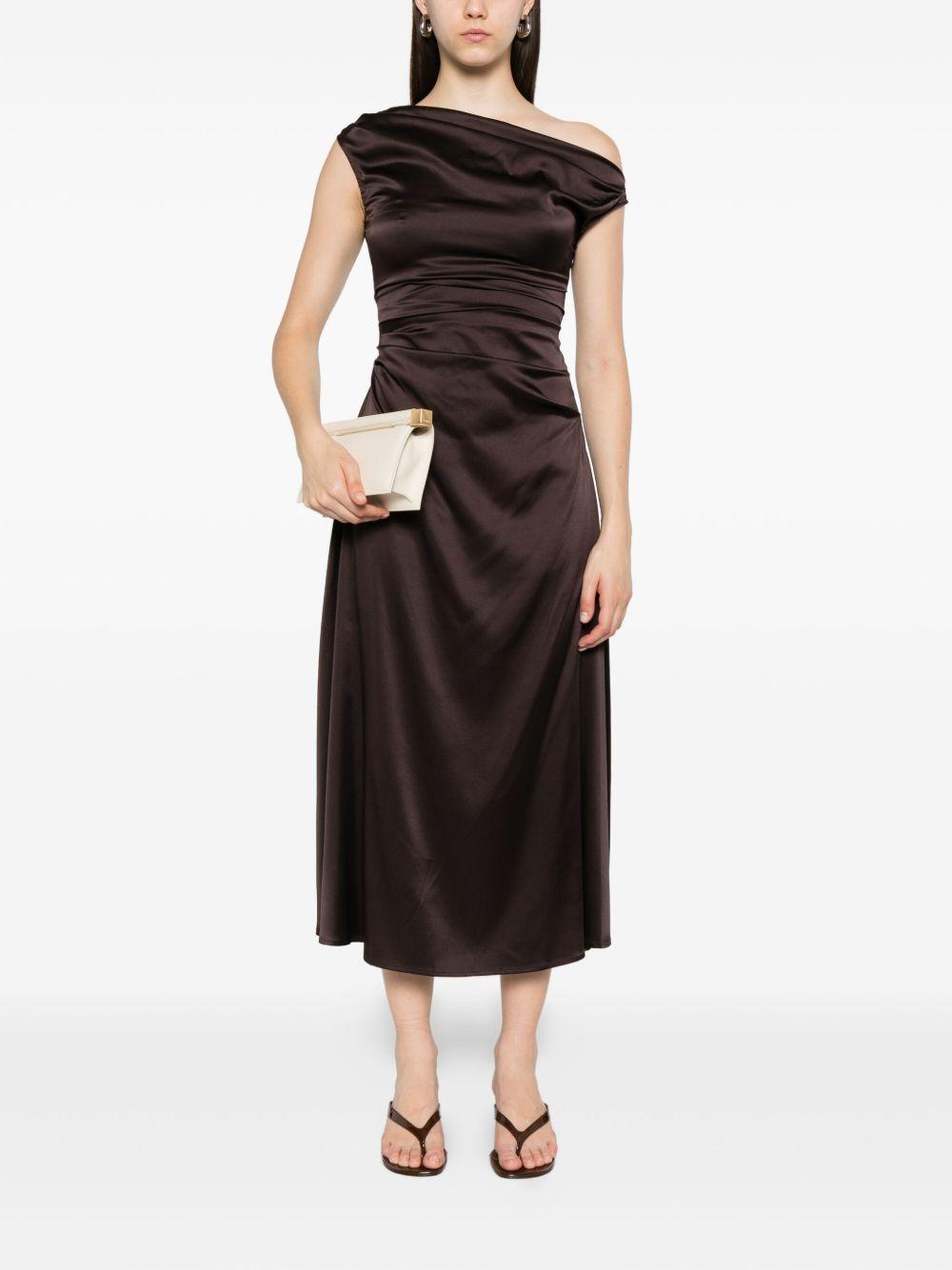 Abito con scollo drappeggiatto in marrone Staud - donna 