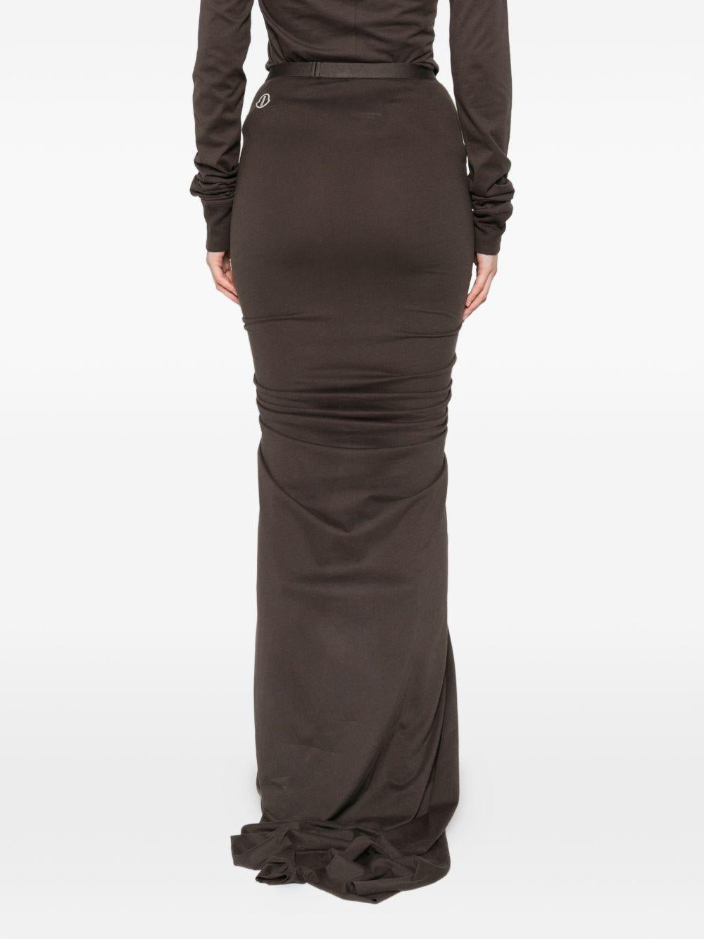 Gonna maxi regolabile in marrone Rick Owens x Moncler - donna<BR/> 