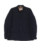 Giacca-camicia con bottoni in blu Grayed - uomo 