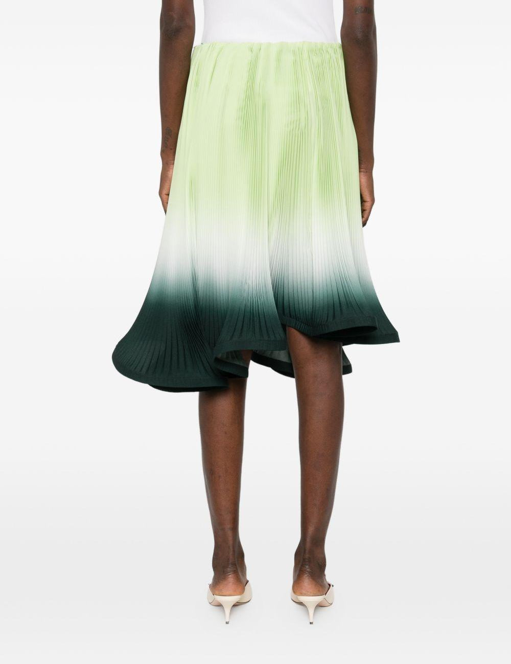 Gonna midi plissettata in verde degradè Rowen Rose - donna 